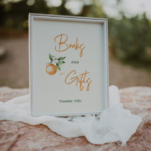 Little Cutie Citrus Baby Shower Books and Gifts Poster