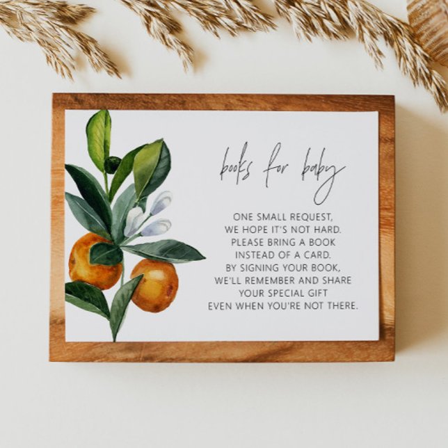Little Cutie Citrus Baby Shower Books for Baby Invitation (Creator Uploaded)
