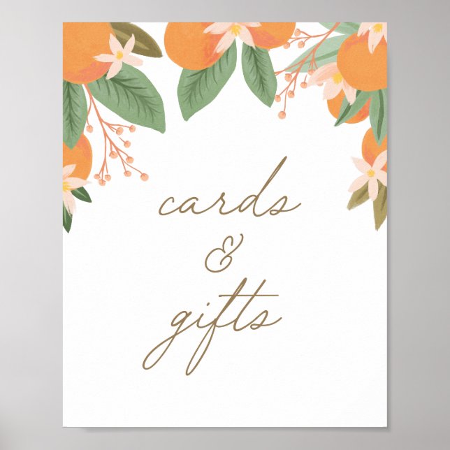Little Cutie Citrus Baby Shower Cards and Gifts Poster (Front)
