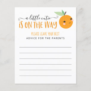 Little Cutie Citrus Baby Shower Game Advice Cards