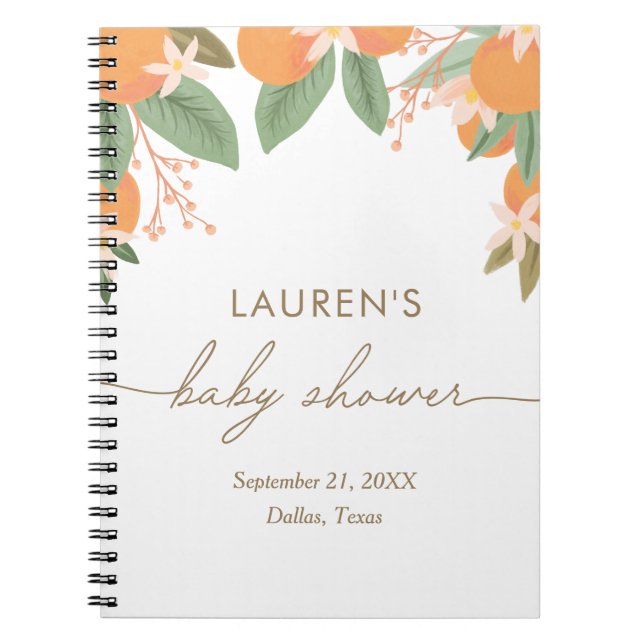 Little Cutie Citrus Baby Shower Guest Book (Front)