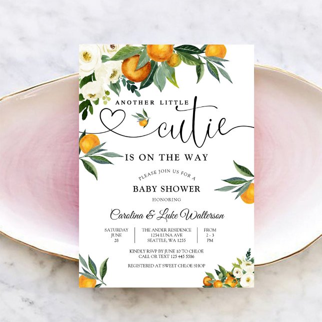 Little Cutie Citrus Baby Shower Invitation (Creator Uploaded)