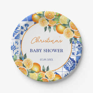 Little Cutie Citrus Baby Shower Paper Plate
