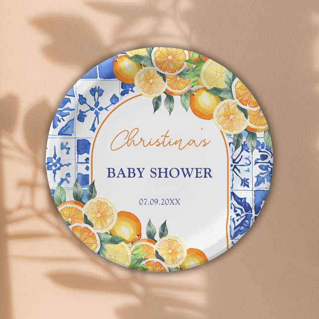 Little Cutie Citrus Baby Shower Paper Plate (Creator Uploaded)