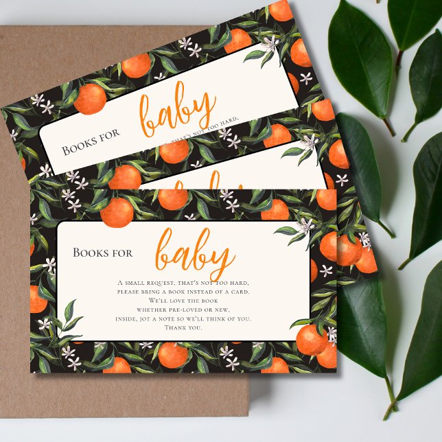 Little Cutie Citrus Books for Baby Shower Enclosure Card (Creator Uploaded)
