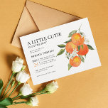 Little Cutie Citrus Botanical Modern Baby Shower Invitation<br><div class="desc">A little cutie is on the way! Citrus, tangerine, or orange - it's a perfect theme for a little cute baby girl. Modern, minimalist design with watercolor orange tree and greenery. Check out the rest of the collection for matching ballons, welcome signs, plates, fun baby shower games, and more. Everything...</div>