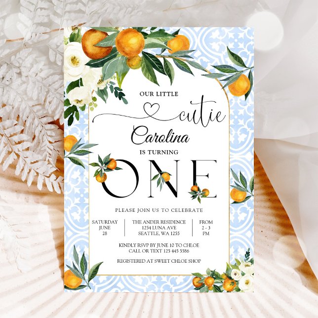 Little Cutie Citrus First Birthday Invitation (Creator Uploaded)