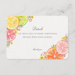 Little Cutie Citrus Floral Event Details Insert