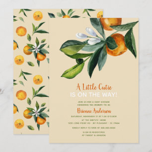 Little Cutie Citrus Gender Neutral Baby Shower Invitation