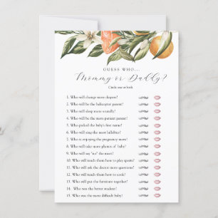 Little Cutie Citrus Guess Who Shower Game Card