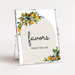 Little Cutie Citrus Orange Baby Shower Favours Poster