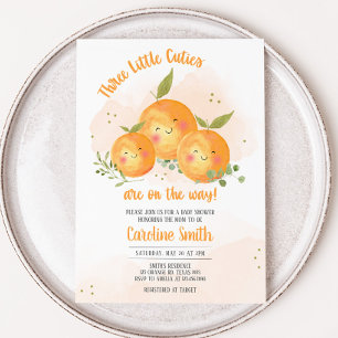 Little Cutie Citrus Orange Baby Shower Invitation