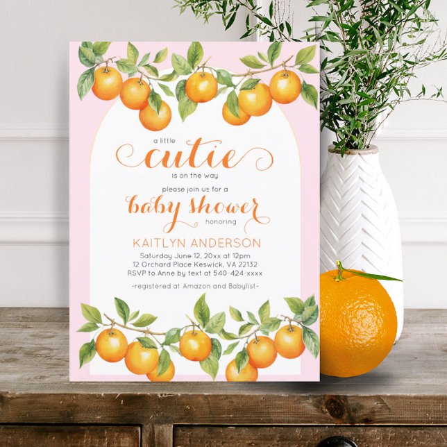 Little Cutie Citrus Orange Clementine Baby Shower  Invitation (Little Cutie Citrus Orange Clementine Baby Shower Invitation)