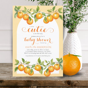 Little Cutie Citrus Orange Clementine Baby Shower Invitation