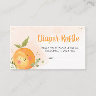 Little Cutie Citrus Orange Diaper Raffle Enclosure Card