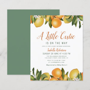 little cutie citrus orange greenery baby shower