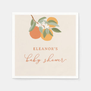 Little Cutie Citrus Oranges Baby Shower Napkin