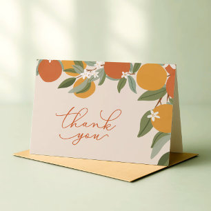 Little Cutie Citrus Oranges Baby Shower Thank You Card