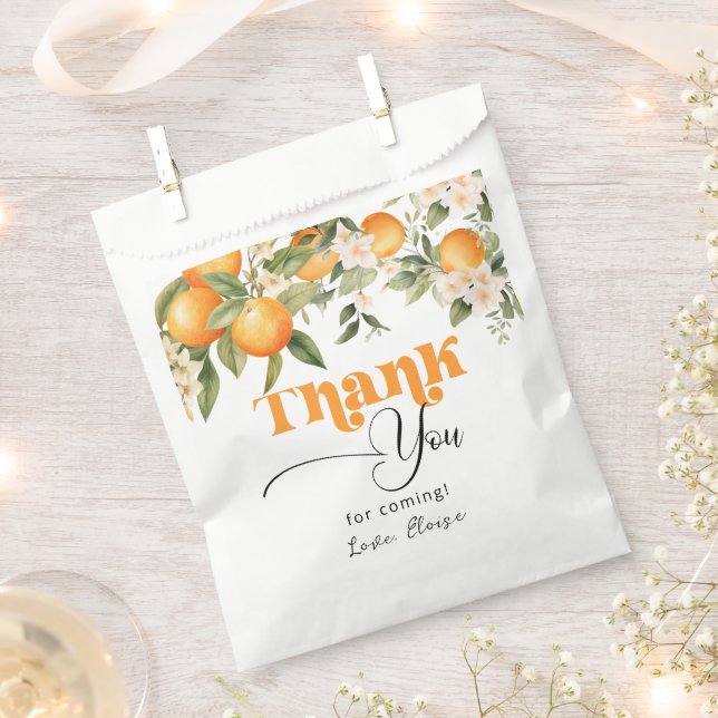 Little cutie citrus oranges birthday thank you favour bags (Clipped)