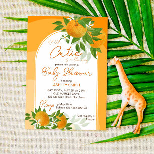 Little Cutie Citrus oranges summer oh baby shower Invitation