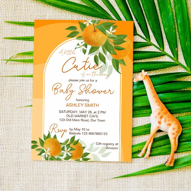 Little Cutie Citrus oranges summer oh baby shower Invitation (Creator Uploaded)