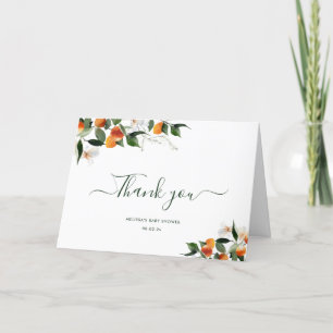 little cutie citrus oranges thank you card