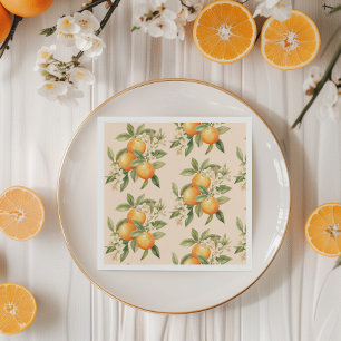Little cutie citrus theme oranges birthday party napkin