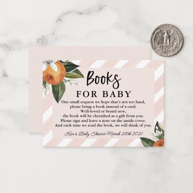 Little Cutie Clementine Baby Shower Books For Baby Card (Front/Back In Situ)
