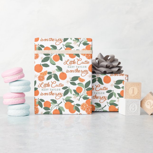 Little Cutie Clementine Baby Shower Wrapping Paper (Baby Shower)
