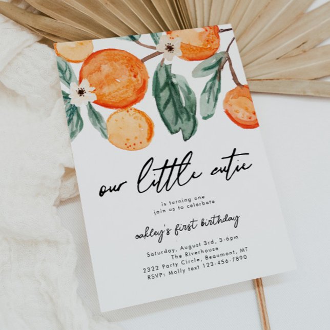 Little Cutie Clementine Birthday Invitation (Creator Uploaded)
