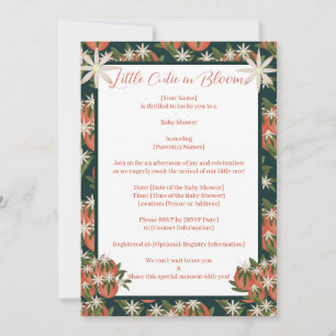 Little Cutie Clementine  Citrus Theme Baby Shower  Invitation