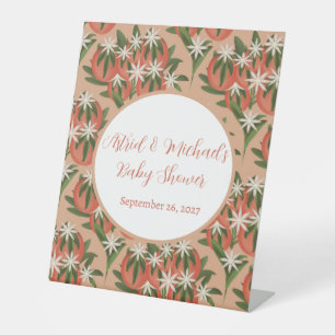 Little Cutie Clementine   Citrus Theme Baby Shower Pedestal Sign