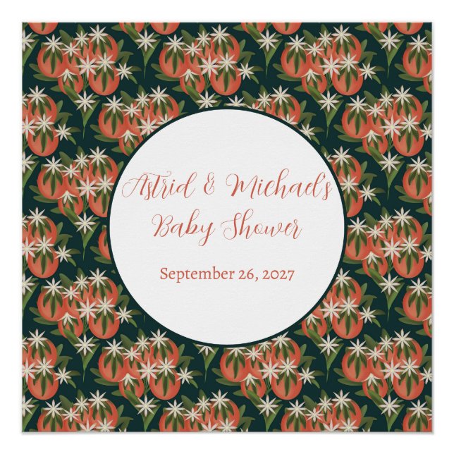 Little Cutie Clementine| Citrus Theme Baby Shower Poster (Front)