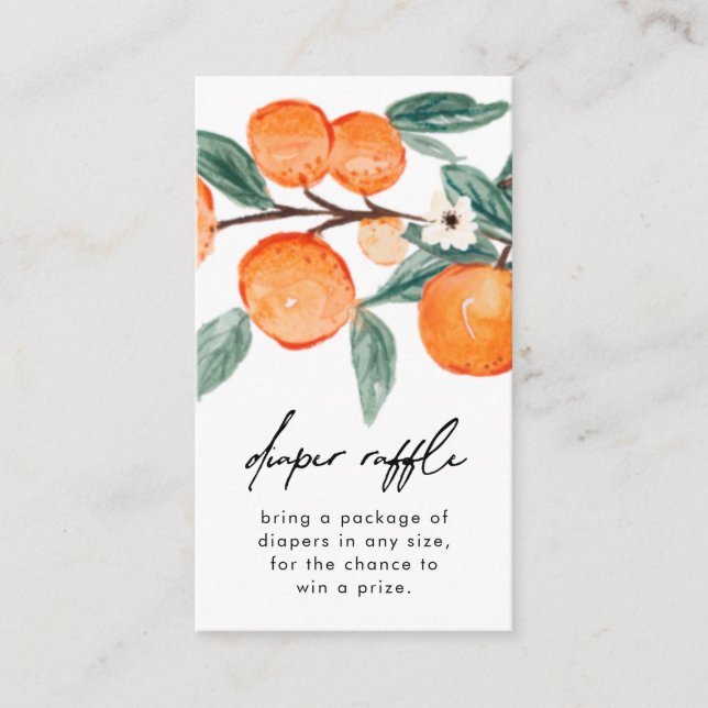 Little Cutie Clementine Diaper Raffle Cards (Front)