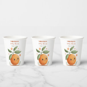 Little Cutie clementine fruits Citrus Theme Paper Cups