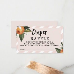 Little Cutie Clementine Girl Diaper Raffle Card
