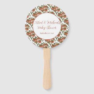 Little Cutie Clementine Neutral Baby Shower Hand Fan