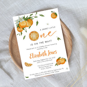 Little Cutie Clementine Oranges Baby Shower Invite