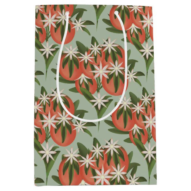Little Cutie Clementine Sage Medium Gift Bag (Front)
