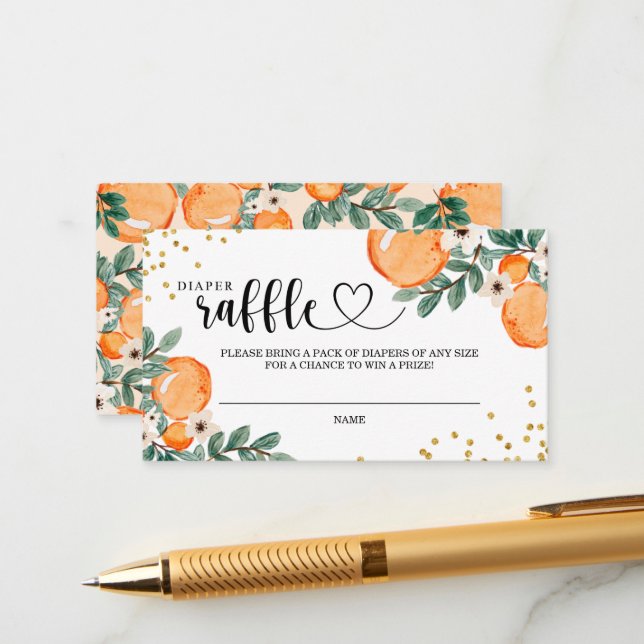 Little Cutie Diaper Raffle Entry Card (Front/Back In Situ)