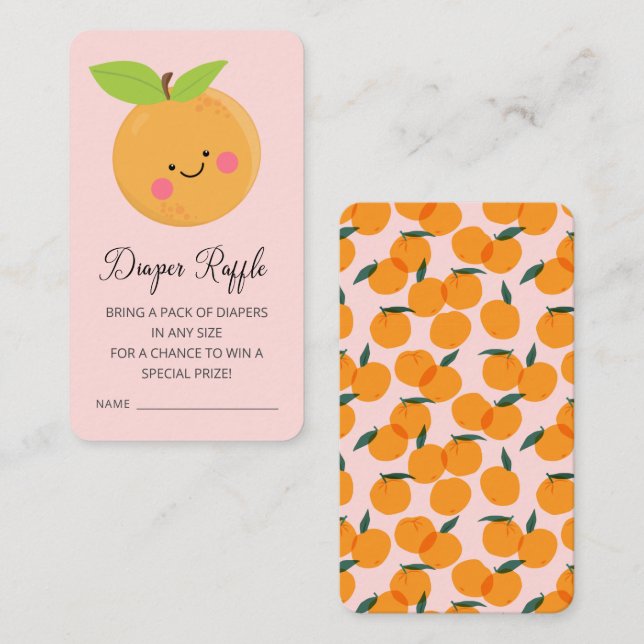 Little Cutie Diaper Raffle Ticket  Enclosure (Front/Back)