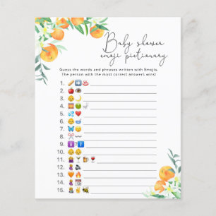Little cutie Emoji picture game baby shower