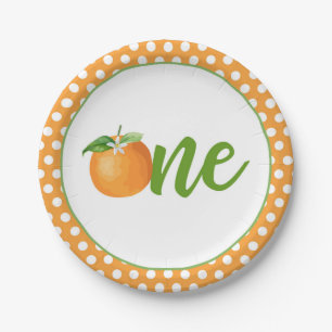 Little Cutie First Birthday Plate - Or Dots
