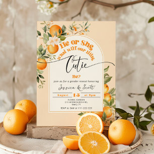 Little cutie gender reveal  invitation