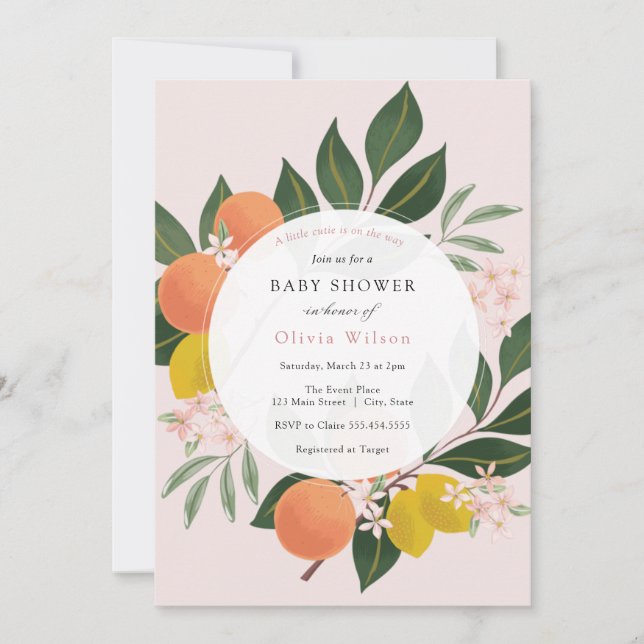 Little Cutie Girl Baby Shower Invitation (Front)