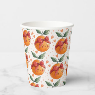 Little Cutie Grapefruit Citrus Orange Theme Paper Cups