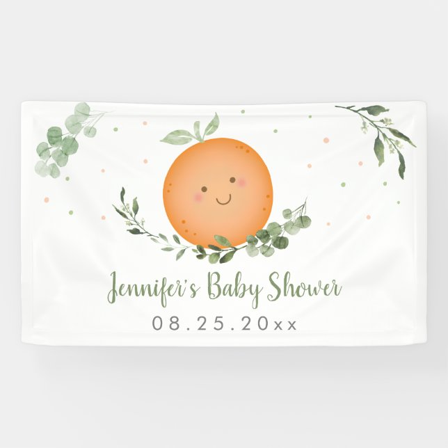 Little Cutie Greenery Baby Shower Banner (Horizontal)