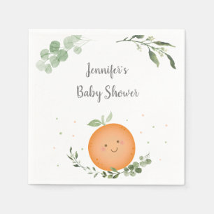 Little Cutie Greenery Baby Shower Napkin