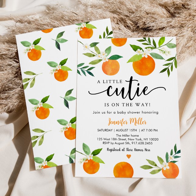 Little Cutie Greenery Floral Baby Shower Invitation (Creator Uploaded)