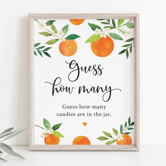 Little Cutie Greenery Floral Guess How Many Sign (Creator Uploaded)
